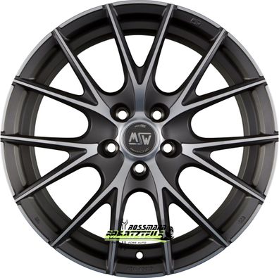 4x MSW MSW 25 matt titanium polished 9x18 ET34 - LK5/110 ML65.06 Felge Alu