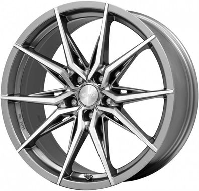 4x Brock B42 ferric-grey poliert 8x18 ET34 - LK5/120 ML72.6 Felge Alu