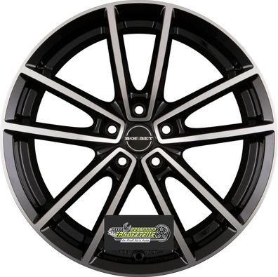 4x Borbet W black polished glossy 8.5x21 ET40 - LK5/114.3 ML72.5 Felge Alu