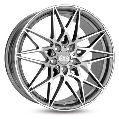 4x MAM Felgen Mamb2 8,5jx20 5/120 Et35 72,6 Pfp Palladium Front Polish