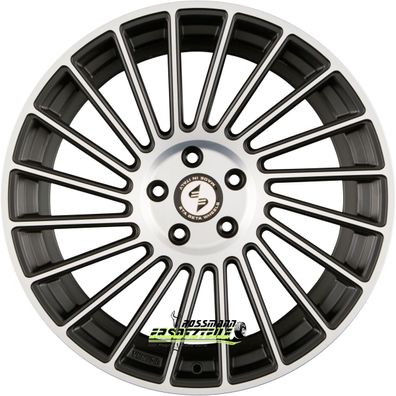 4x Etabeta Venti-R black matt full polished 8.5x19 ET35 - LK5/114.3 ML78.1 Felge Alu