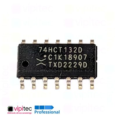 74HCT132 2-Kanal NAND, 4-fach, Schmitt-Trigger | SMD SO-14 5V TTL 125°C