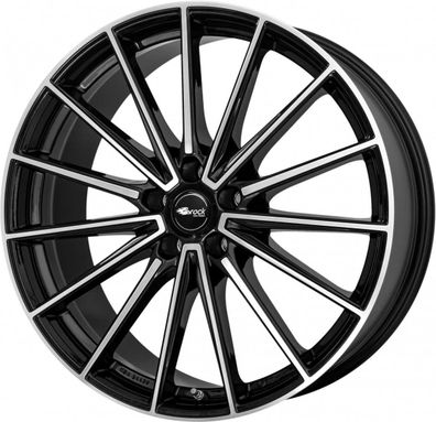 2x Brock B43 schwarz glanz front-poliert 10x21 ET19 - LK5/112 ML66.6 Felge Alu