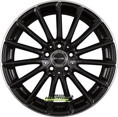 4x Mak Komet gloss black mirror ring 8x18 ET33 - LK5/112 ML66.6 Felge Alu