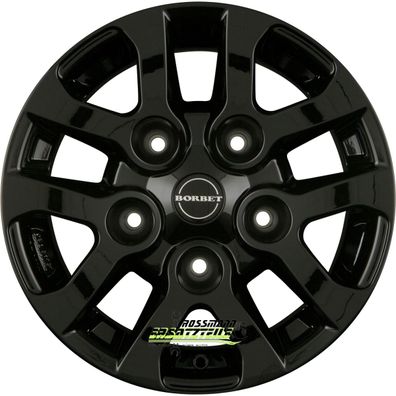 4x Borbet LD black glossy 8x16 ET5 - LK5/165.1 ML113 Felgen Alufelgen