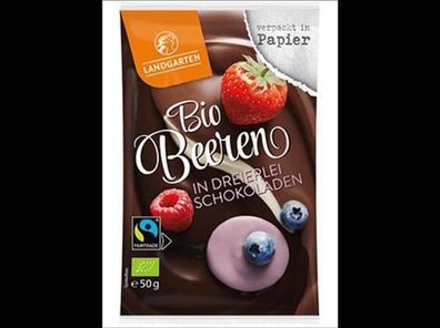 Landgarten Bio FT Beeren in dreierlei Schokoladen 50g 50g