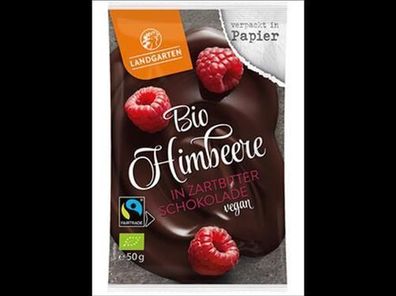 Landgarten 6x Bio FT Himbeere in Zartbitter-Schokolade 50g 50g