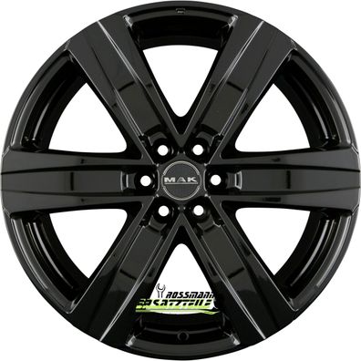 4x Mak Stone 6 gloss black 8x18 ET30 - LK6/139.7 ML100.1 Felge Alu