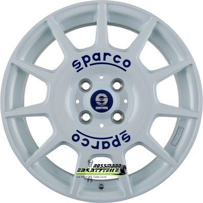 4x Sparco Terra white 7.5x17 ET35 - LK5/100 ML63.3 Felge Alu