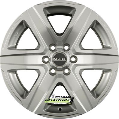 4x Mak Stone 6 silver 8x18 ET30 - LK6/139.7 ML100.1 Felge Alu