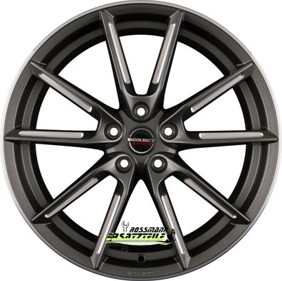 4x Borbet LX graphite spoke rim polished 8.5x19 ET40 - LK5/112 ML66.5 Felge Alu