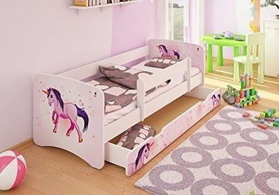 Best For Kids Kinderbett 80x160 mit Rausfallschutz + Schublade & Matratze | 44 Design