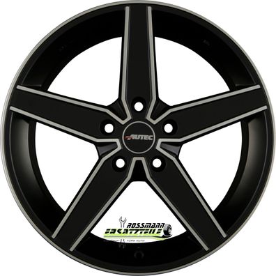 4x Autec Typ D - Delano schwarz matt poliert 8.5x20 ET45 - LK5/108 ML70 Felge Alu