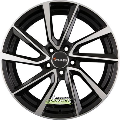 4x Avus Racing AC-518 black polished 8x19 ET33 - LK5/110 ML65.1 Felge Alu