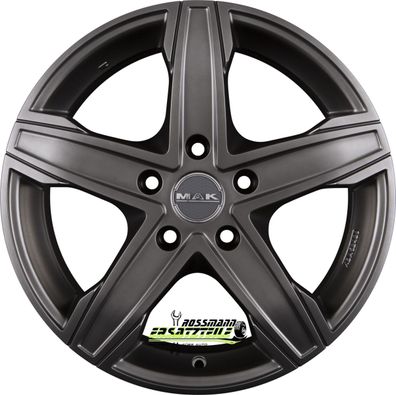 4x Mak King 5 matt titan 8x18 ET50 - LK5/120 ML65.1 Felge Alu