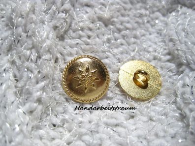 1 Metallknopf goldfarben 15x7mm Öse 3mm Nr 1346