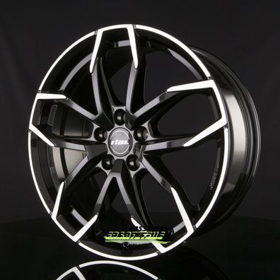 4x Rial Lucca diamant-schwarz frontpoliert 8x20 ET35 - LK5/110 ML65.1 Felge Alu