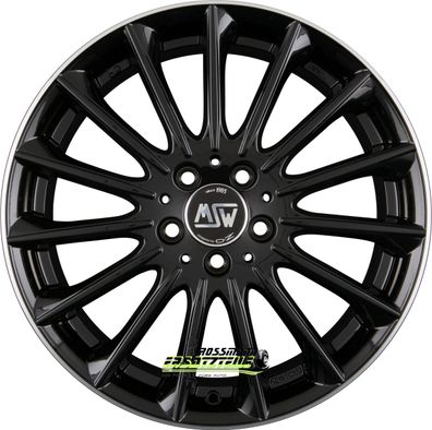 4x MSW MSW 30 gloss black diamond lip 9x18 ET49 - LK5/112 ML66.46 Felge Alu