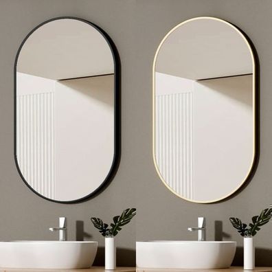 EMKE® Badspiegel Elliptisch Wandspiegel Badezimmerspiegel Bad Spiegel