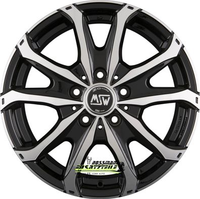 4x MSW MSW 48 Van gloss black full polished 7x17 ET45 - LK5/114.3 ML66.06