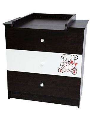 Best For Kids Wickelkommode My Sweet Baby Babyzimmer 3 Schubladen Wenge-Dunkelbraun