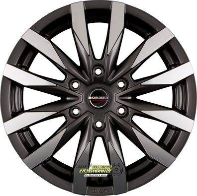 4x Borbet CW6 mistral anthracite glossy polished 7.5x18 ET35 - LK6/139.7 ML100.1