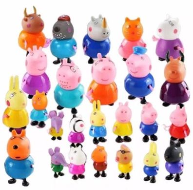 25X Peppa Pig Familie Freunde Emily Action-Figuren Spielzeug Geschenk