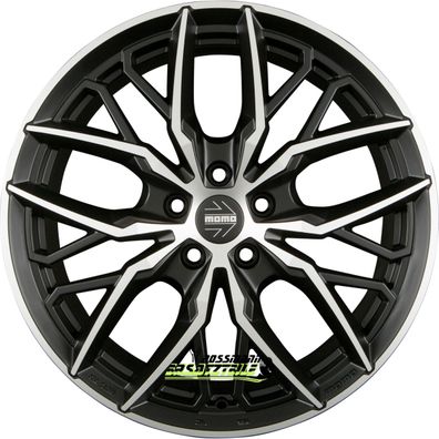 4x Momo Spider matt black diamond cut 8.5x20 ET45 - LK5/112 ML79.6 Felge Alu