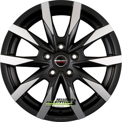 4x Borbet CW5 black polished matt 7.5x18 ET53 - LK5/118 ML71.1 Felge Alu