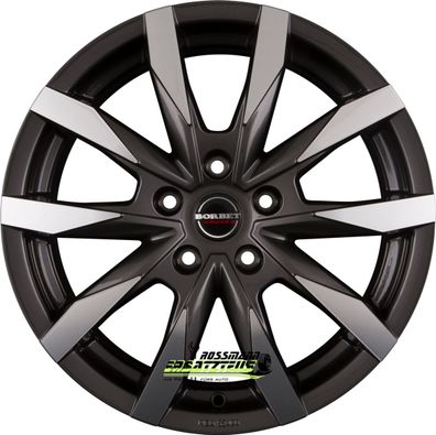 4x Borbet CW5 mistral anthracite glossy polished 7.5x18 ET53 - LK5/120 ML65.1 Felge