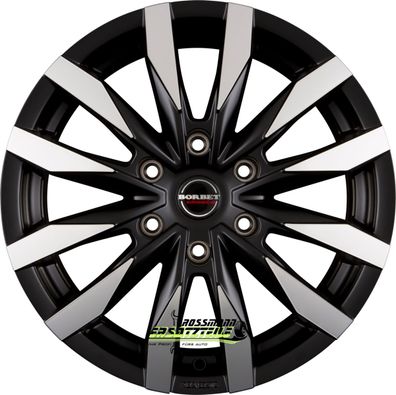 4x Borbet CW6 black polished matt 7.5x18 ET47 - LK6/130 ML84.1 Felge Alu
