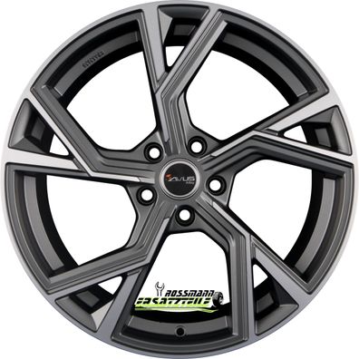 4x Avus Racing AF20 matt anthracite polished 8.5x19 ET48 - LK5/112 ML57.1 Felge Alu