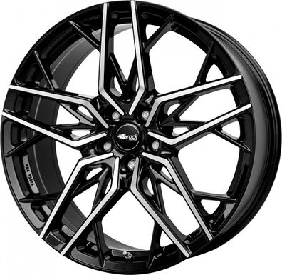 4x Brock B44 schwarz front-poliert 8.5x19 ET35 - LK5/112 ML66.6 Felge Alu