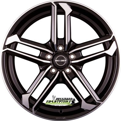 4x Borbet ATX black polished glossy 8.5x19 ET40 - LK5/112 ML66.5 Felge Alu