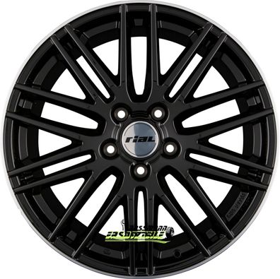 4x Rial KiboX diamant-schwarz hornpoliert 9x20 ET52 - LK5/112 ML66.5 Felge Alu