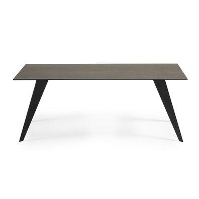 Tisch Koda 200 x 100 cm Feinsteinzeug und schwarzen Stahlbeinen
