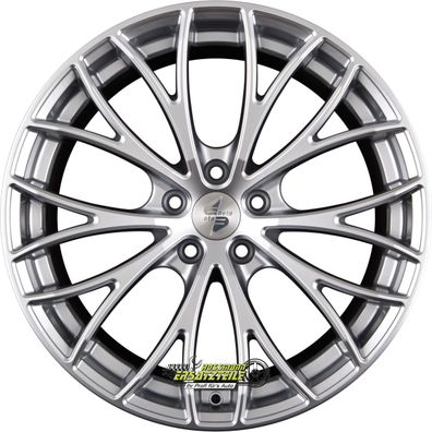 2x Etabeta Piuma-C silver 9.5x22 ET27 - LK5/112 ML66.5 Felge Alu