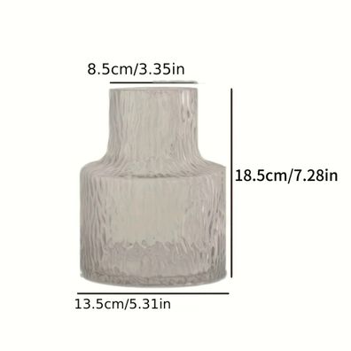 Nordic Vintage-Style Textured Glass Vase for Wide-Mouth Flower Arrangements, Perfect