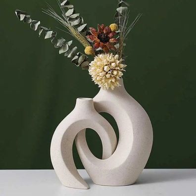 European Ceramic Vase Set Creative White Simple Home Decoration Living Room Entryway