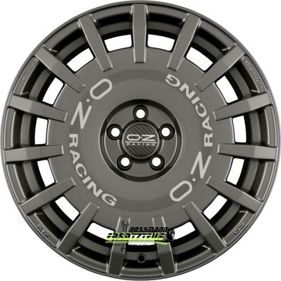 4x OZ Rally Racing dark graphite 8x17 ET25 - LK4/108 ML75 Felge Alu