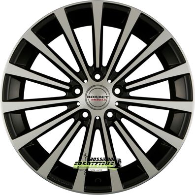 4x Borbet BLX black polished matt 9.5x19 ET40 - LK5/112 ML72.5 Felge Alu