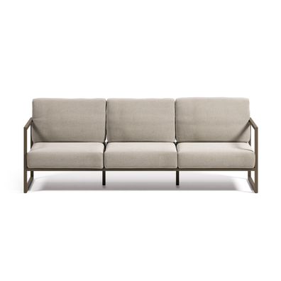 Outdoor 3-Sitzer-Sofa hellgrau 225 x 85 x 85 cm Sitzgarnitur Couch Wohnzimmer
