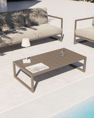 Couchtisch Comova 114 x 60 x 30 cm Aluminium Grün Wohnzimmer Tisch Neu