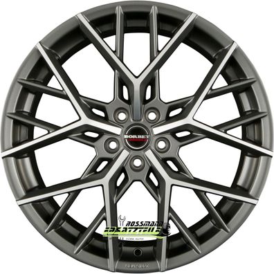 4x Borbet BY titan polished matt 8.5x19 ET42 - LK5/108 ML72.5 Felge Alu