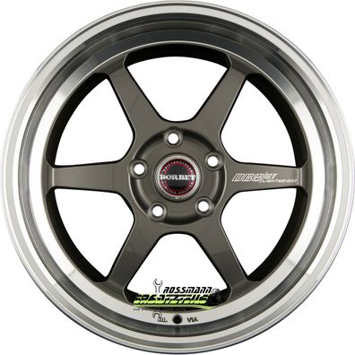 4x Borbet DB8GT graphite rim polished 8.5x18 ET25 - LK5/112 ML72.5 Felge Alu