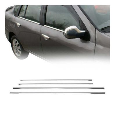 Fensterleisten Zierleisten für Renault Thalia 2008-2013 Edelstahl Chrom 4tlg
