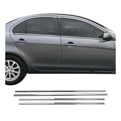 Fensterleisten Zierleisten für Mitsubishi Lancer 2008-2017 Edelstahl Chrom 4tlg