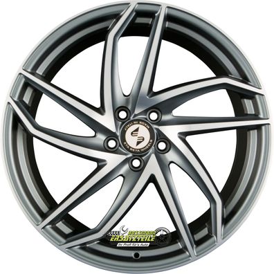 4x Etabeta Heron anthracite matt full polished 9x20 ET33 - LK5/112 ML66.5 Felge Alu