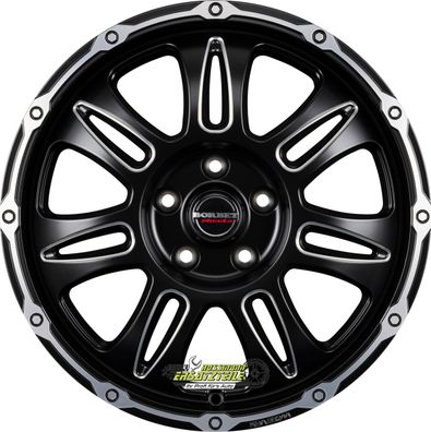 4x Borbet CW8 black rim window polished matt 8x18 ET50 - LK5/130 ML78.1 Felge Alu