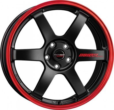 4x Borbet DB8GT2 black matt rim red 8.5x18 ET40 - LK5/114.3 ML72.5 Felge Alu